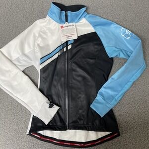 JAKROO Cycling Jacket size XS womens full zip pockets blue black